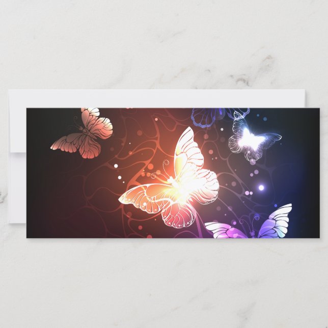 Glowing Night Butterflies Kort (Framsida)