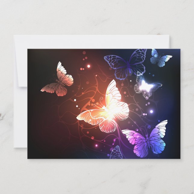 Glowing Night Butterflies Kort (Framsida)