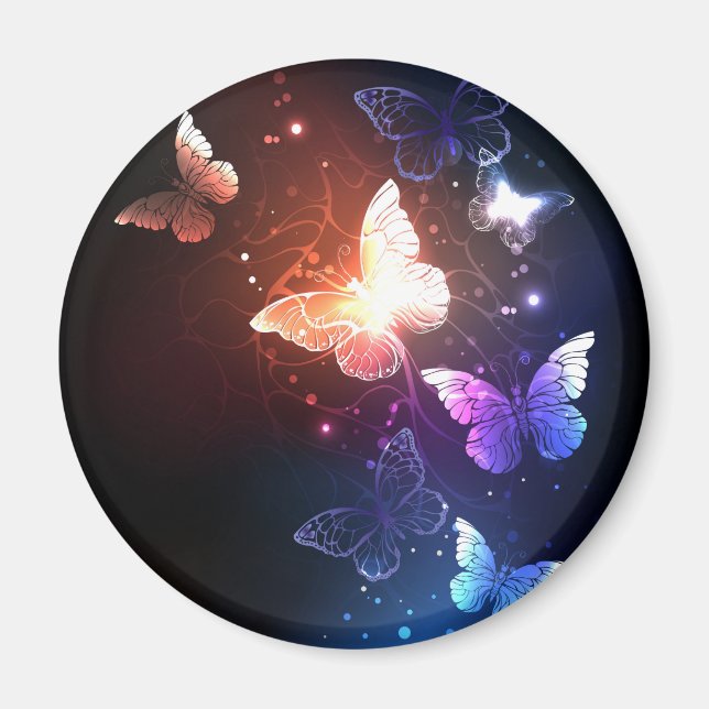 Glowing Night Butterflies Magnet (Framsidan)