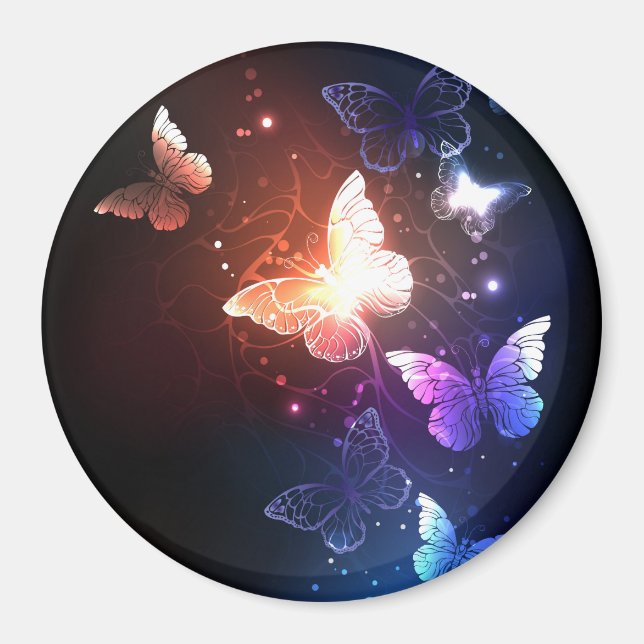 Glowing Night Butterflies Magnet (Framsidan)