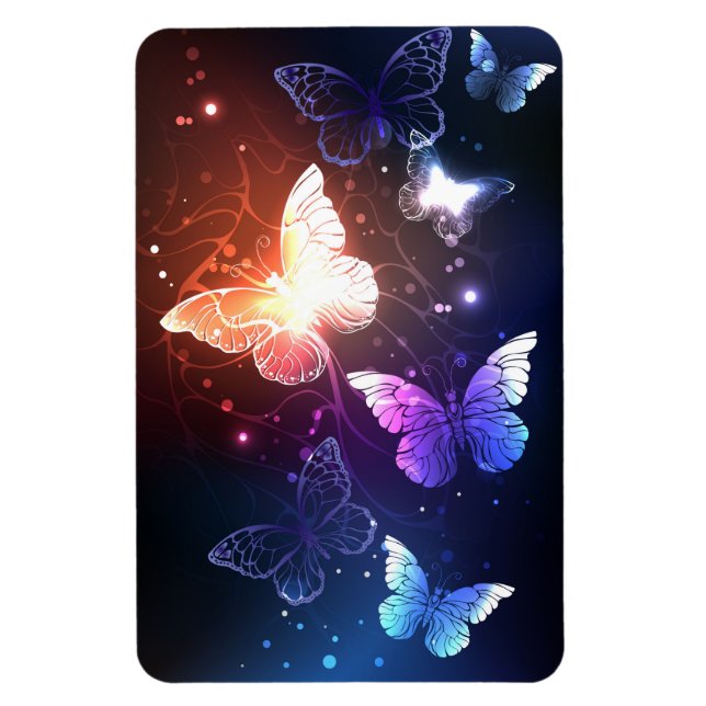 Glowing Night Butterflies Magnet (Vertikal)