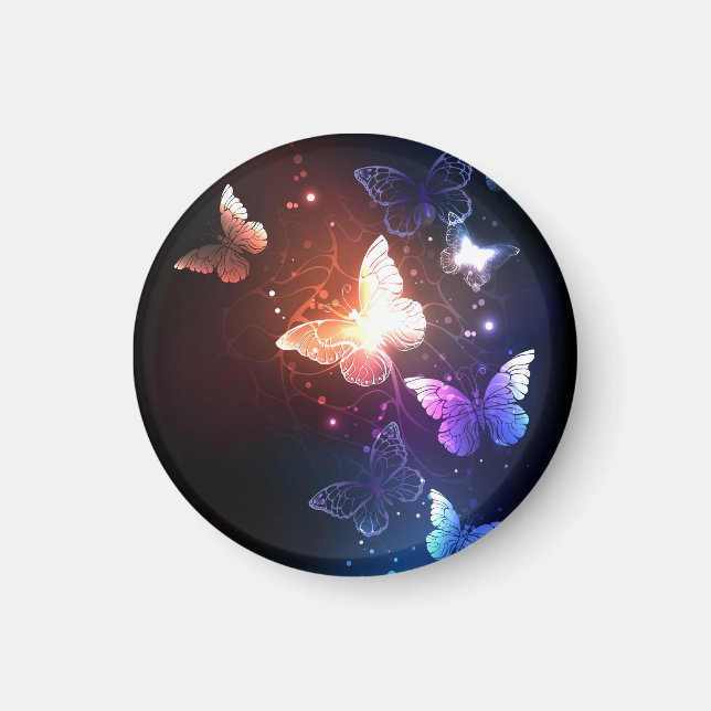 Glowing Night Butterflies Magnet (Framsidan)