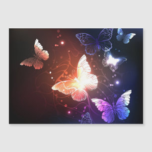 Glowing Night Butterflies Magnetisk Inbjudningskort