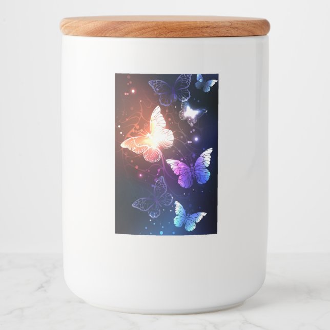 Glowing Night Butterflies Mat Etikett (Framsida)