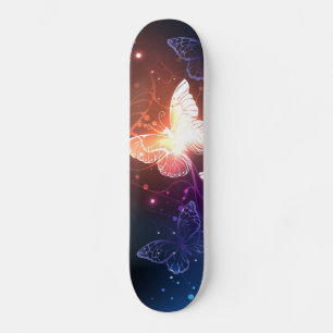 Glowing Night Butterflies Mini Skateboard Bräda 18,5 Cm