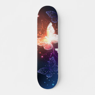Glowing Night Butterflies Mini Skateboard Bräda 18,5 Cm