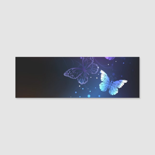 Glowing Night Butterflies Namnbricka (Framsida)