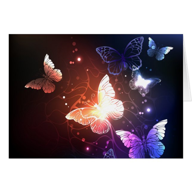 Glowing Night Butterflies OBS Kort (Framsidan Horizontal)
