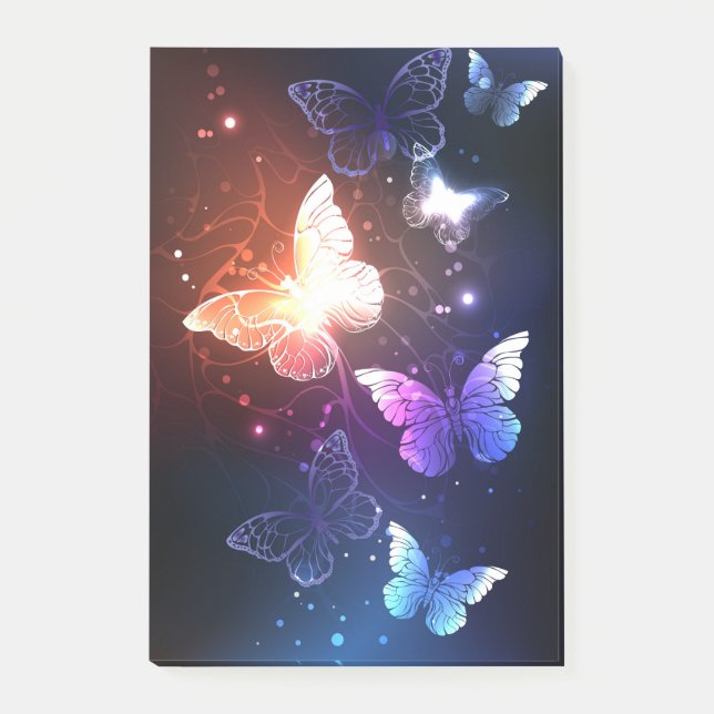 Glowing Night Butterflies Post-it Block (Framsida)