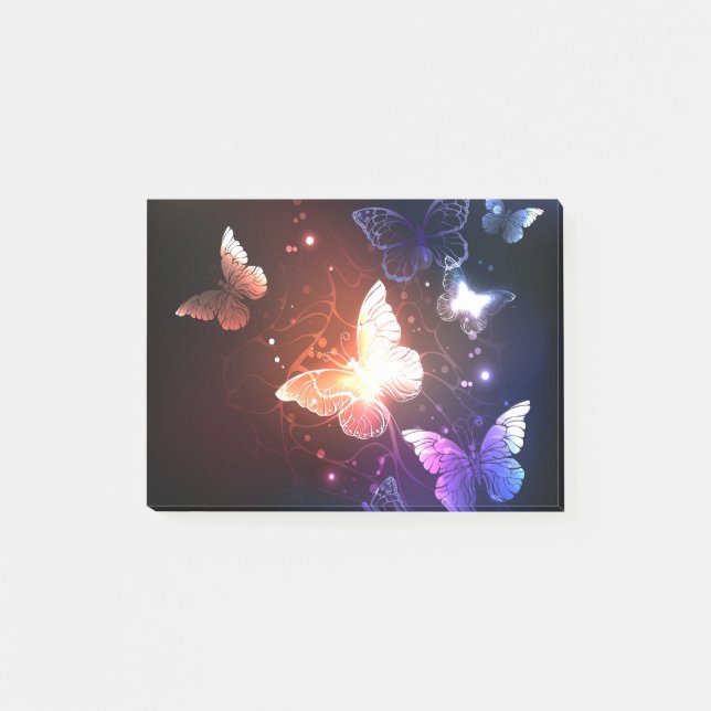 Glowing Night Butterflies Post-it Block (Framsida)
