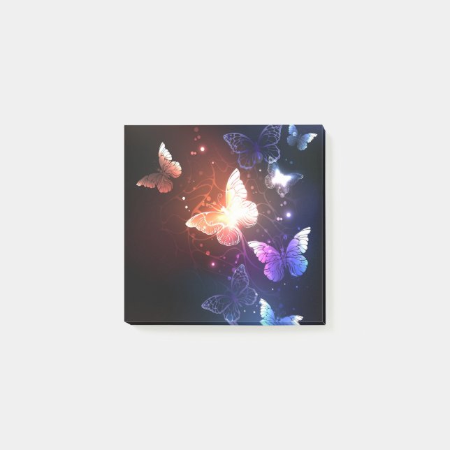 Glowing Night Butterflies Post-it Block (Framsida)