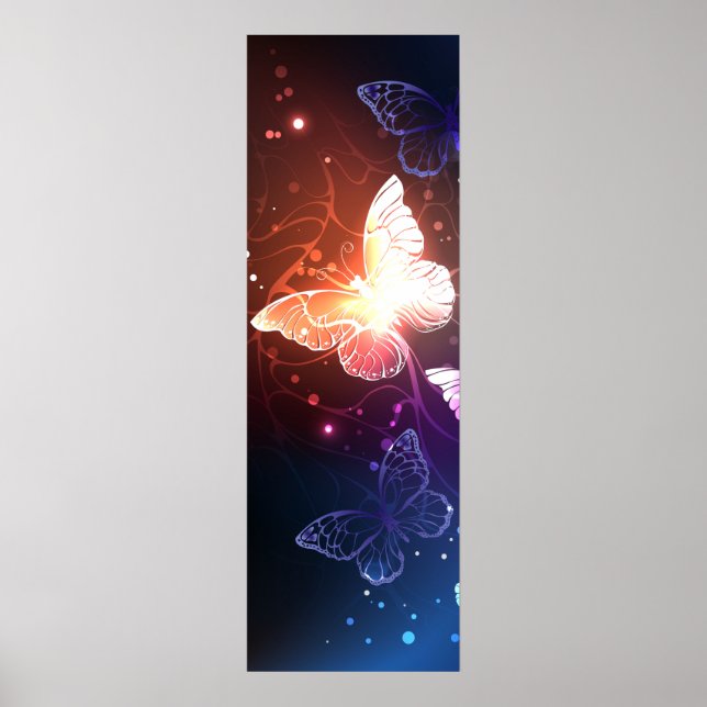 Glowing Night Butterflies Poster (Framsidan)