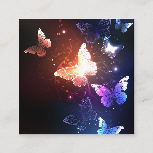 Glowing Night Butterflies Rabattkort (Framsida)