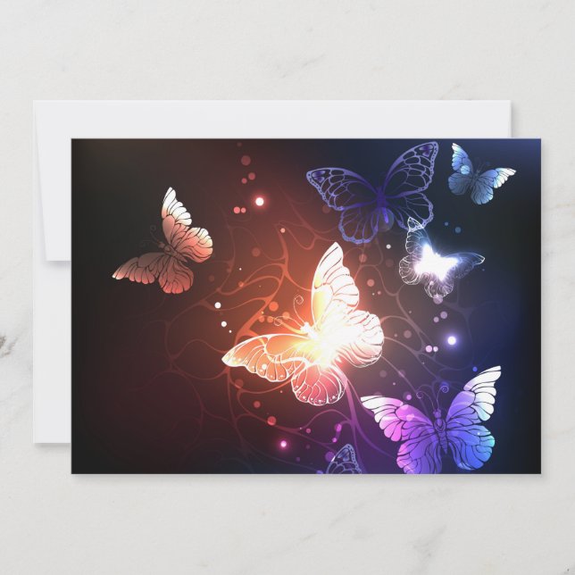 Glowing Night Butterflies Spara Datumet (Framsida)