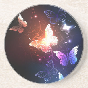 Glowing Night Butterflies Underlägg