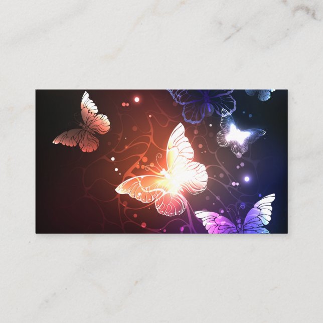 Glowing Night Butterflies Visitkort (Framsida)
