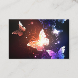 Glowing Night Butterflies Visitkort