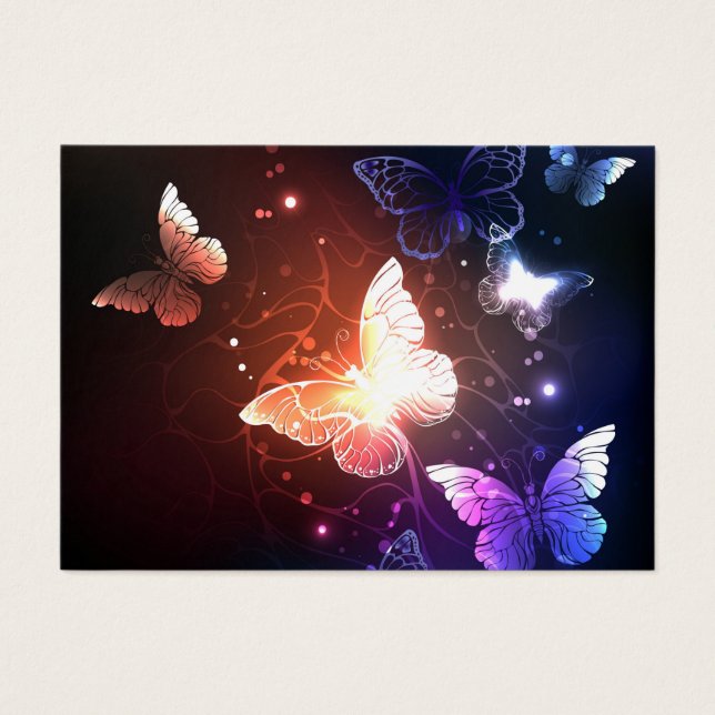 Glowing Night Butterflies Visitkort (Framsidan)