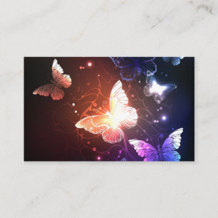 Glowing Night Butterflies Visitkort