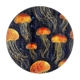 Glowing Ocean Jellyfish Art