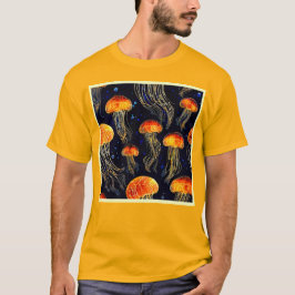 Glowing Ocean Jellyfish Art T Shirt