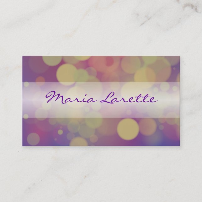 GLOWING ORBS Party Planner Artist Designer Card Visitkort (Framsida)