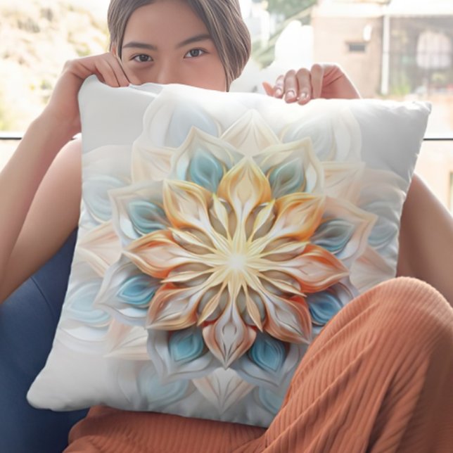 Glowing Pastel Färg Mandala Kudde (Skapare uppladdad)