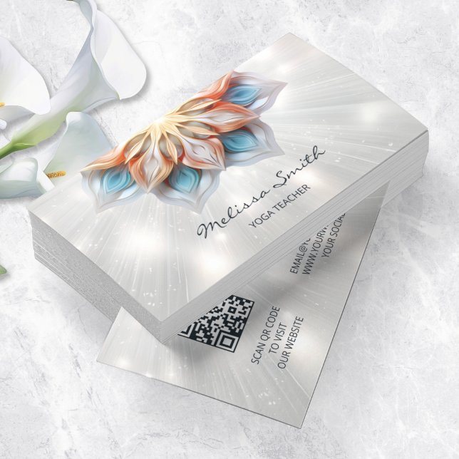 Glowing Pastel Färg Mandala Visitkort (Skapare uppladdad)