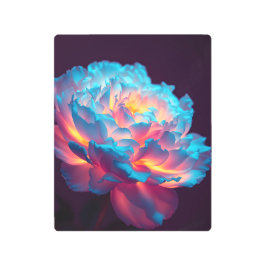 Glowing Peony Metal Print | Ethereal Blue