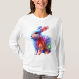 Glowing Prism Rabbit - Etheral Neon Light Animal T Shirt