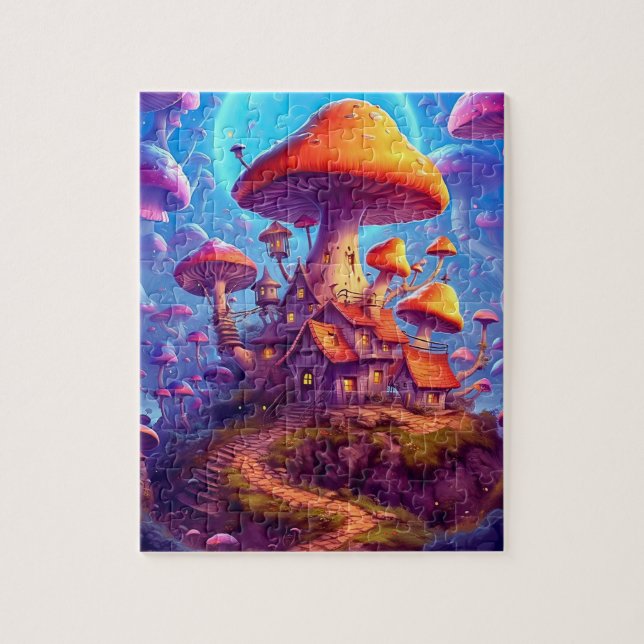 Glowing Psychedelic Svampar Jigszle Puzzle Pussel (Vertikal)