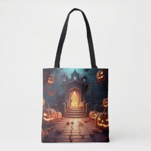Glowing Pumpkin Halloween Tygkasse