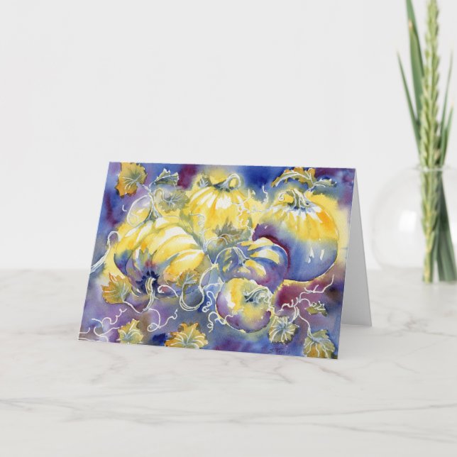 Glowing Pumpkins Blank Notecard Tack Kort (Framsida)