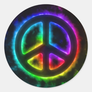 Glowing Rainbow Fredstecken Sticker Runt Klistermärke