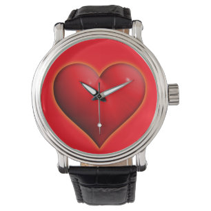 Glowing Red 3-D Heart Armbandsur