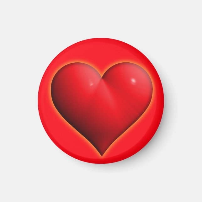 Glowing Red 3-D Heart Magnet (Framsidan)