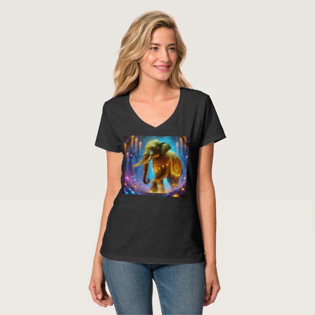 Glowing Regal Elephant T-Shirt Design. (Hel framsida)