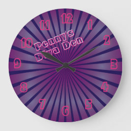 Glowing Rosa Diva Den Neon Sign-Personlig Stor Klocka
