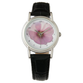 Glowing Rosa Hollyhock Flower Armbandsur