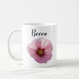 Glowing Rosa Hollyhock Flower Personlig mugg
