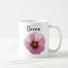 Glowing Rosa Hollyhock Flower Personlig mugg