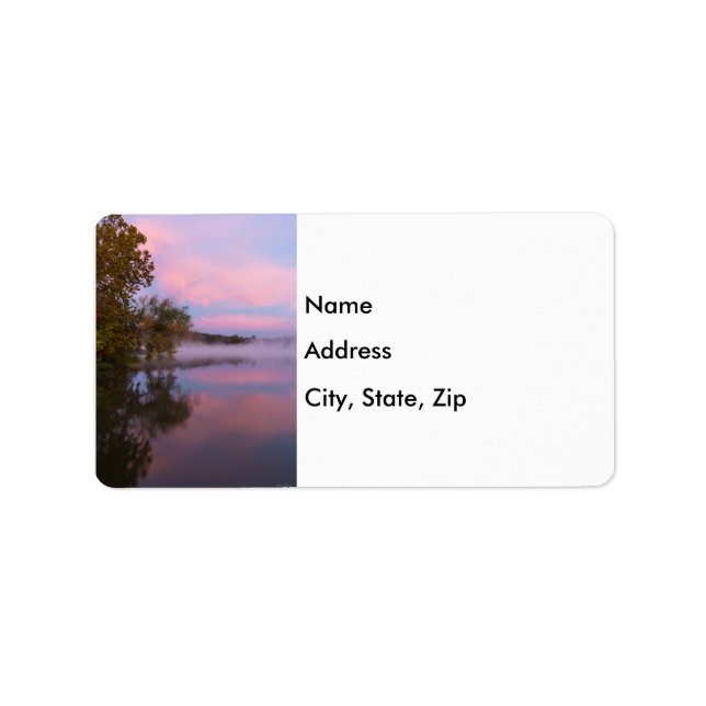 Glowing Rosa Morgon Adressetikett (Framsidan)