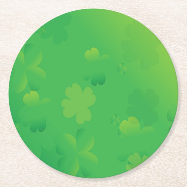 Glowing Shamrocks Underlägg Papper Rund (Framsidan)