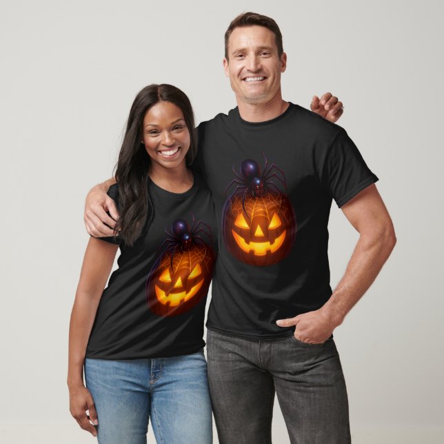 Glowing Spider Pumpkin" T Shirt (Unisex)