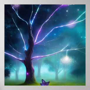 Glowing Träd Poster