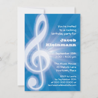 Glowing Treble Clef Party Inbjudningar