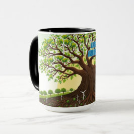 Glowing Tree of Life with Clean Power Now Mugg