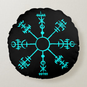 Glowing Viking Compass Rund Kudde