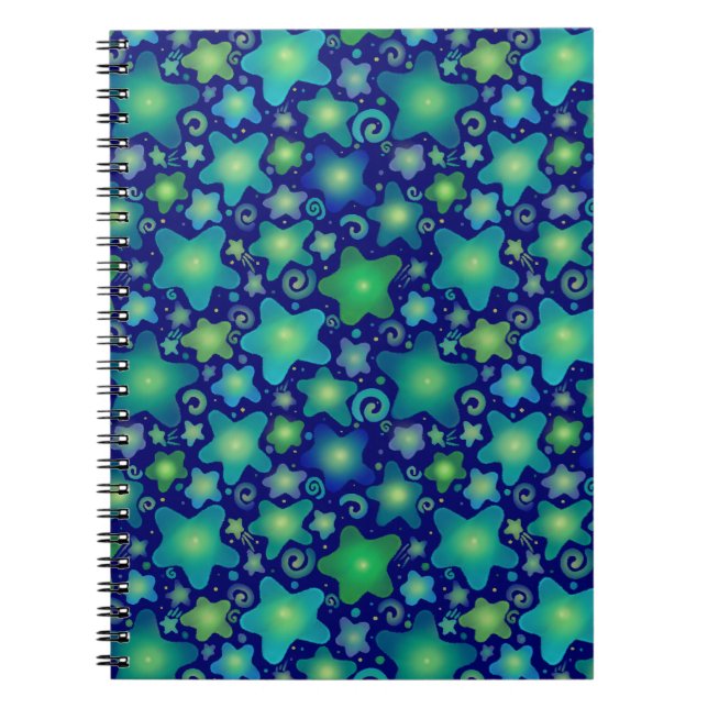 Glowing Watercolor Galaxy Anteckningsbok Med Spiral (Framsidan)