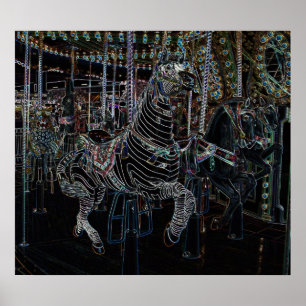 Glowing Zebra Poster